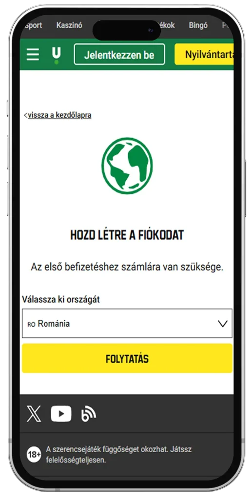 Kaszinó regisztráció okostelefonnal