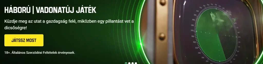 Háború játék az Unibet élő kaszinó